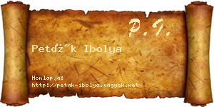 Peták Ibolya névjegykártya